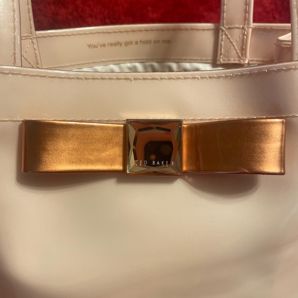 Ted Baker London Pink and Cream Tote with Metallic Bow